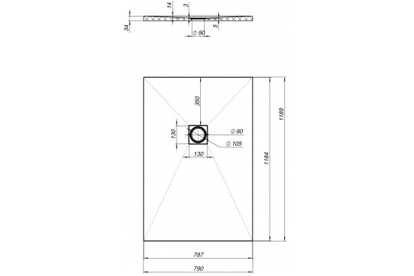 Поддон для душа Aquanet Pleasure ATS-120x80U-W прямоугольный, низкий