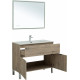 Мебель для ванной Aquanet Алвита new 100 напольная, дуб веллингтон белый, с дверками и ящиком, матовая, с доводчиками