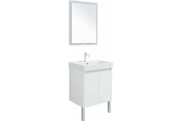 Мебель для ванной Aquanet Nova Lite 60 белый глянец, с дверками, с доводчиками