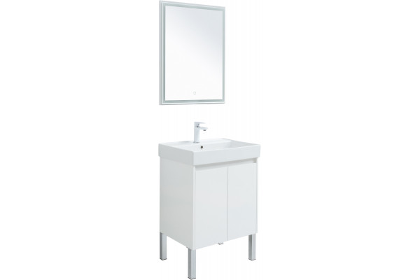 Мебель для ванной Aquanet Nova Lite 60 белый глянец, с дверками, с доводчиками