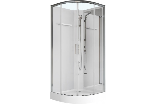 Душевая кабина Aquanet Passion R 2.0 263868 90x90, профиль хром, стекло прозрачное, четверть круга, поддон средний