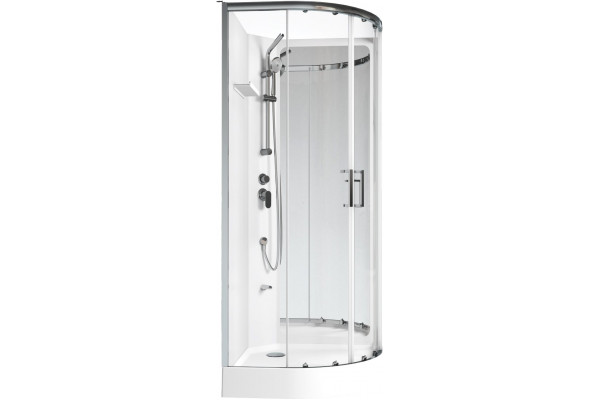 Душевая кабина Aquanet Passion R 2.0 263868 90x90, профиль хром, стекло прозрачное, четверть круга, поддон средний