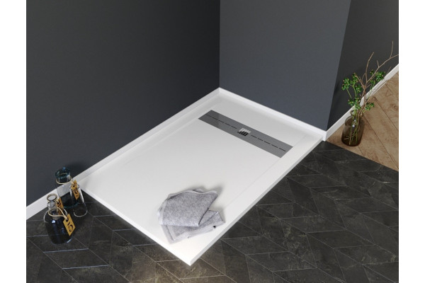 Поддон для душа Aquanet Delight 160x80 белый камень прямоугольный, низкий