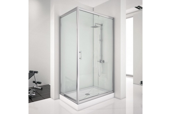Душевой уголок Aquanet Alfa 273607 90х160х200 стекло прозрачное, профиль хром, прямоугольный, двери раздвижные