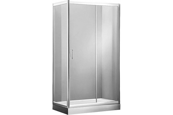 Душевой уголок Aquanet Alfa 273607 90х160х200 стекло прозрачное, профиль хром, прямоугольный, двери раздвижные