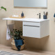 Тумба с раковиной Aquanet Токио 68 1 ящик R, напольная, глянцевая