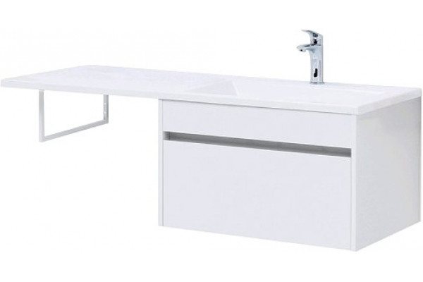 Тумба с раковиной Aquanet Токио 68 1 ящик R, напольная, глянцевая