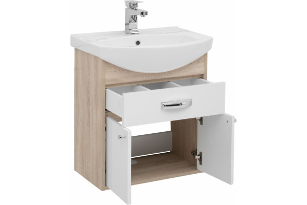 Тумба для комплекта Aquanet Грейс 60 1 ящик, 2 фасада, дуб сонома, подвесная, с доводчиками