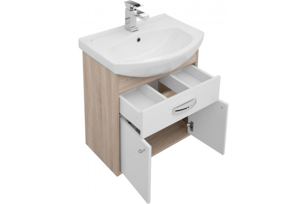 Тумба для комплекта Aquanet Грейс 60 1 ящик, 2 фасада, дуб сонома, подвесная, с доводчиками