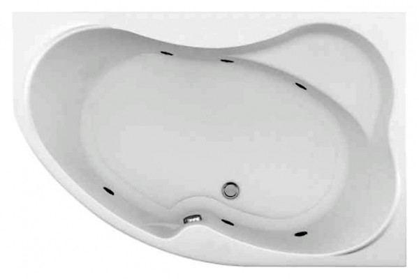 Акриловая ванна Aquanet Capri 170x110 R пристенная, асимметричная, объем 380 л.