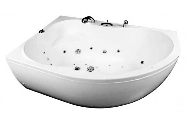 Акриловая ванна Aquanet Capri 160x100 L пристенная, асимметричная, объем 310 л.