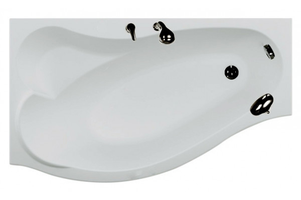 Акриловая ванна Aquanet Palma 170x100 L пристенная, асимметричная, объем 210 л.