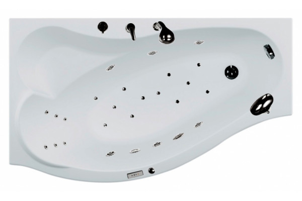 Акриловая ванна Aquanet Palma 170x100 L пристенная, асимметричная, объем 210 л.