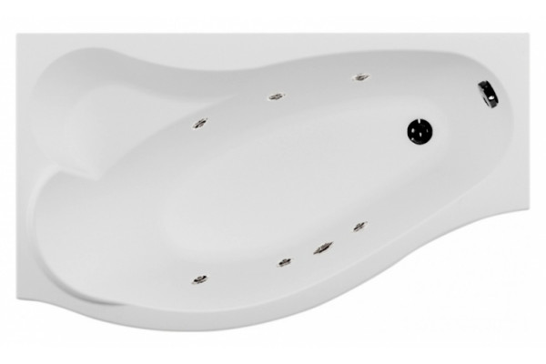 Акриловая ванна Aquanet Palma 170x100 L пристенная, асимметричная, объем 210 л.