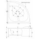 Акриловая ванна Aquanet Fregate 122x122 с каркасом, четверть круга, пристенная