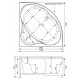 Акриловая ванна Aquanet Vitoria 135x135 пристенная, четверть круга, объем 265 л.
