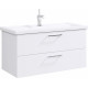 Тумба с раковиной Aqwella Manchester 100 подвесная, с ящиками, ручки хром