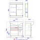Тумба с раковиной Aqwella Корсика 75, ручки хром,  в современном стиле