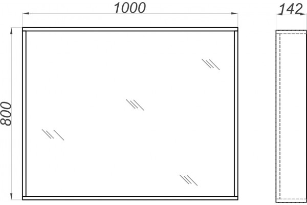 Зеркало Aqwella Basic 80х100 дуб золотой с полками