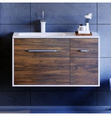 Тумба с раковиной Aqwella 5 stars Malaga 90 L крафт темный, подвесная, левая