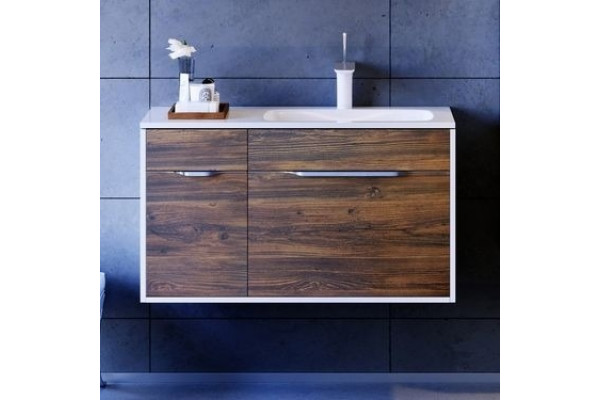 Тумба с раковиной Aqwella 5 stars Malaga 90 R крафт темный, подвесная, правая