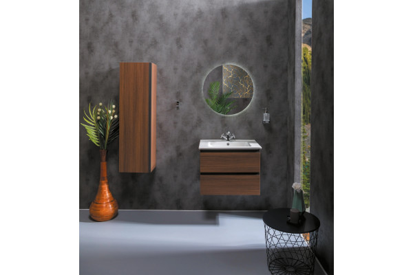 Мебель для ванной Armadi Art Capolda 65 dark wood подвесная, с ящиками