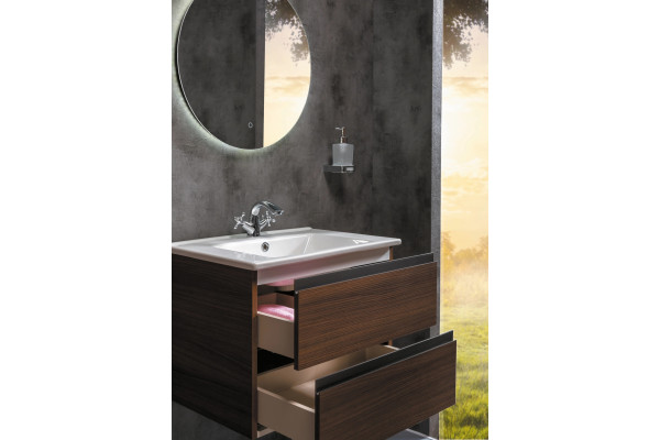 Мебель для ванной Armadi Art Capolda 65 dark wood подвесная, с ящиками