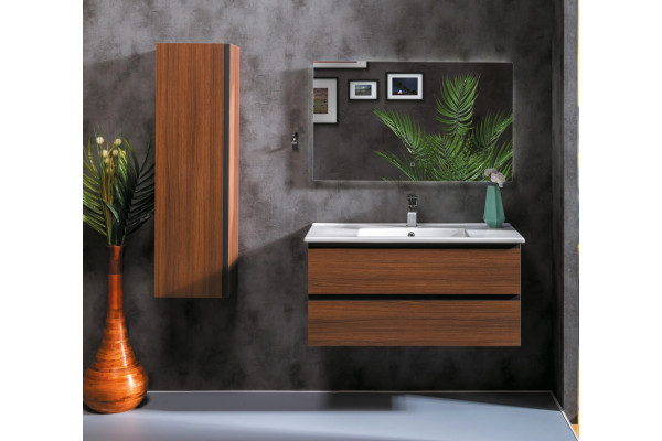 Тумба для комплекта Armadi Art Capolda 100 dark wood подвесная, с ящиками