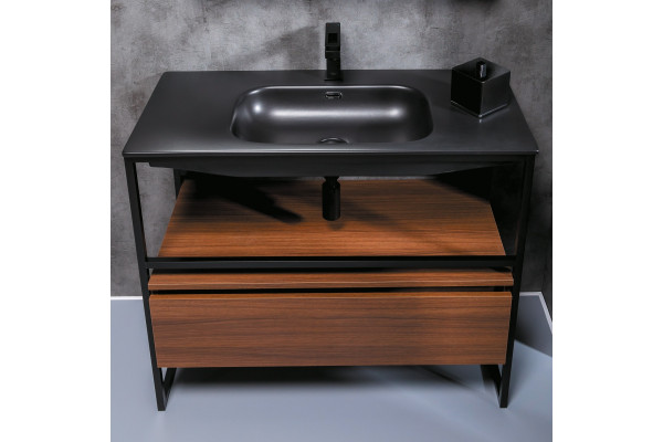 Тумба с раковиной Armadi Art Loft 120 dark wood, напольная, матовая