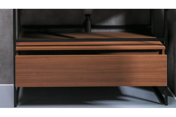 Тумба с раковиной Armadi Art Loft 120 dark wood, напольная, матовая
