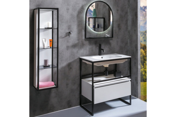 Мебель для ванной Armadi Art Loft 80 белая, напольная, матовая