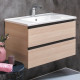 Тумба с раковиной Armadi Art Capolda 85 light wood, подвесная, с ящиками
