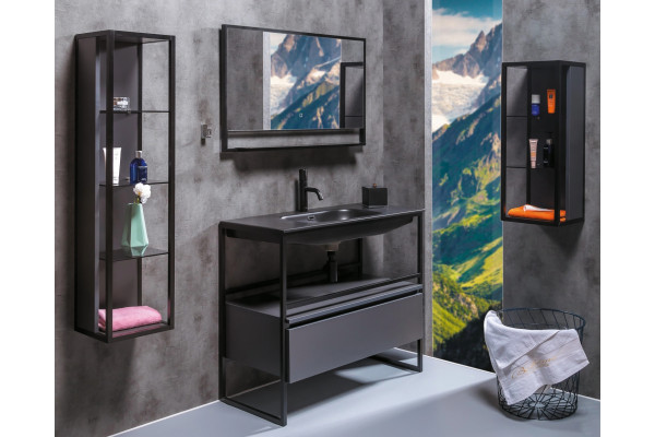 Тумба с раковиной Armadi Art Loft 120 антрацит, напольная, матовая
