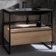 Тумба с раковиной Armadi Art Loft 100 light wood, напольная, матовая
