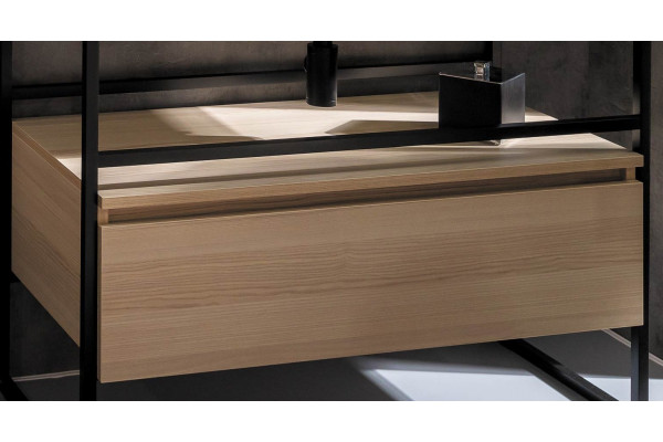 Тумба с раковиной Armadi Art Loft 100 light wood, напольная, матовая