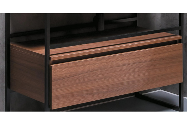 Тумба с раковиной Armadi Art Loft 100 dark wood, напольная, матовая
