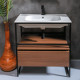 Мебель для ванной Armadi Art Loft 80 dark wood, напольная в современном стиле