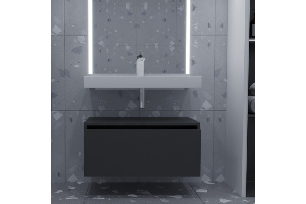Тумба Armadi Art Flat Valessi Uno-S 80 антрацит матовый подвесная, с ящиками