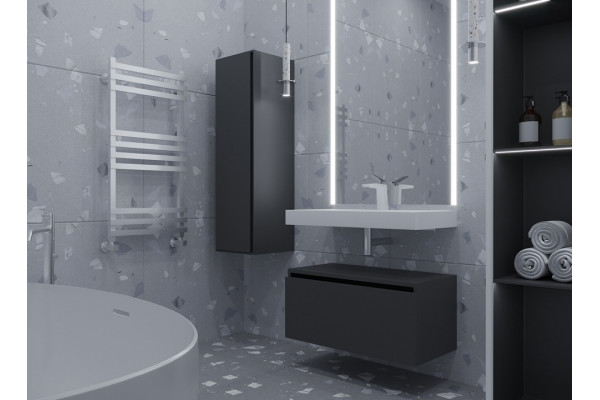 Тумба Armadi Art Flat Valessi Uno-S 80 антрацит матовый подвесная, с ящиками