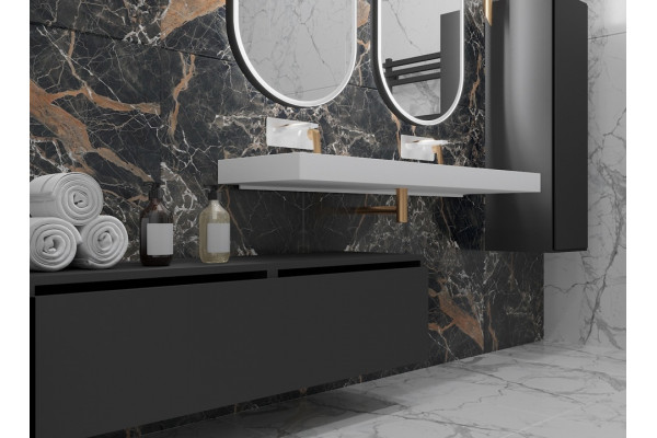 Тумба Armadi Art Flat Valessi Uno-S 140 антрацит матовый подвесная, с ящиками