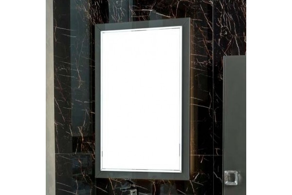 Зеркало Armadi Art Lucido 70x105 глянцевый графит, с подсветкой