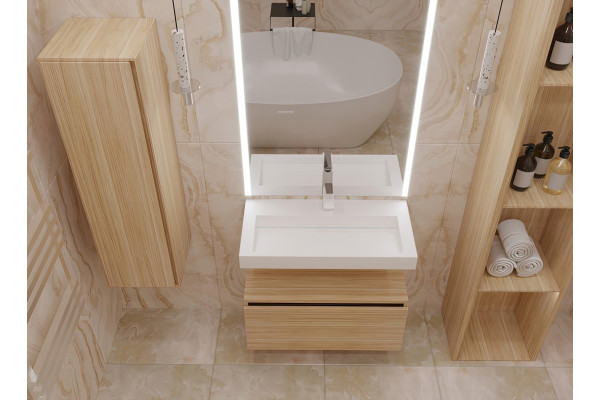 Раковина Armadi Art Flat 80 см прямоугольная, цвет белый