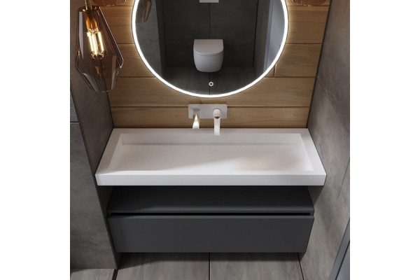 Тумба Armadi Art Flat Valessi Uno-S 120 антрацит матовый подвесная, с ящиками