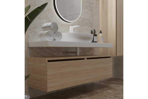 Тумба Armadi Art Flat Valessi Uno-S 140 light oak подвесная, с ящиками