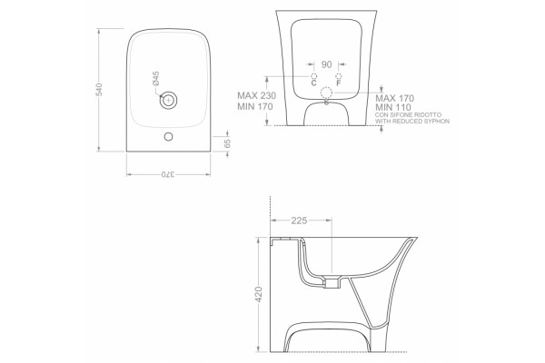 Биде напольное ArtCeram Cow CWB002 matte white цвет белый, прямоугольное, 37x54 см