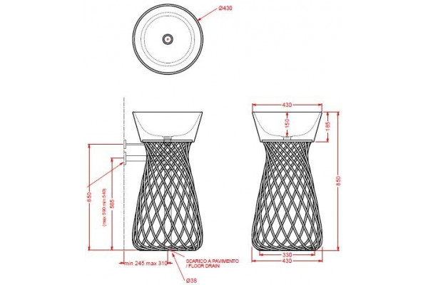 Консоль ArtCeram Wire ACA 045 01 00 черная напольная, глянцевая