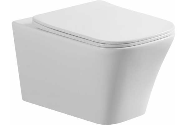 Унитаз подвесной Art&Max Platino AM9321CHR белый, прямоугольный, 35x52 см