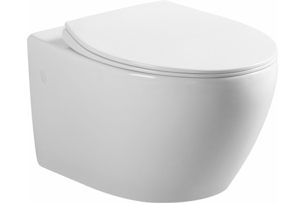 Унитаз подвесной Art&Max Elegant AM9316CHR белый, овальный, 36.5x51 см