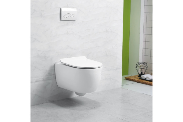 Унитаз подвесной Art&Max Bologna AM211CHR белый, овальный, 37x49 см