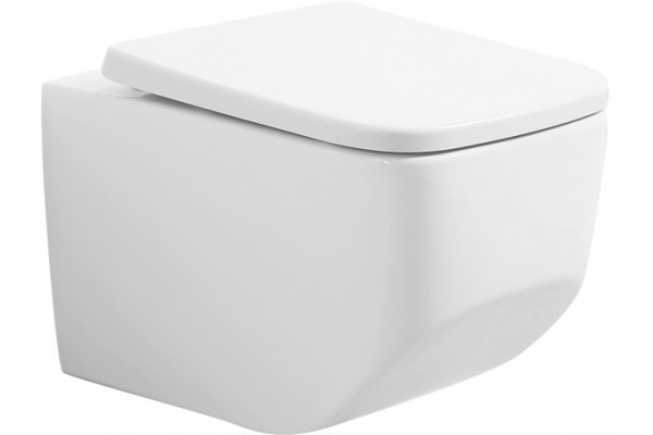Унитаз подвесной Art&Max Liberty AM015CHR белый, овальный, 36x51.5 см